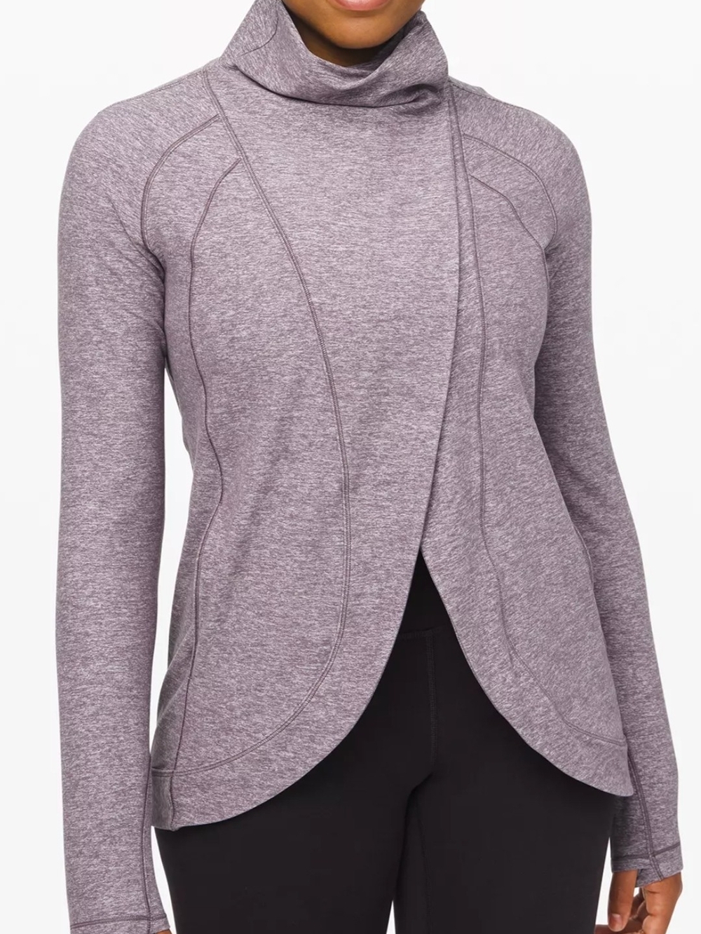 lululemon athletica Heather Lavender Crossover Funnel-Neck Pullover